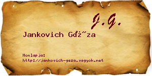 Jankovich Géza névjegykártya