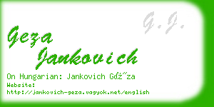 geza jankovich business card